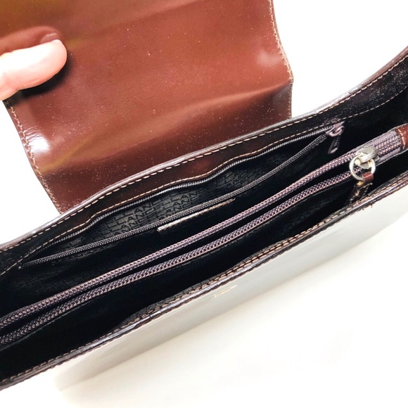 LANCEL Paris dark burgundy structured leather purse, made in Italy - Picture 5 of 7